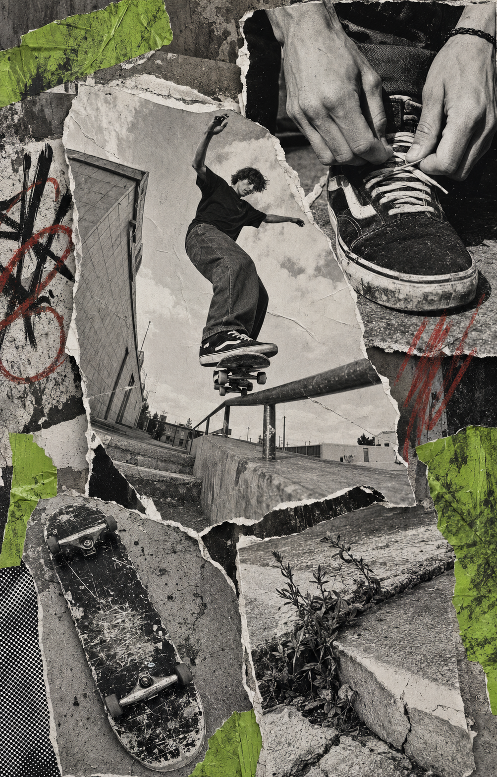 Verdant community skate collage